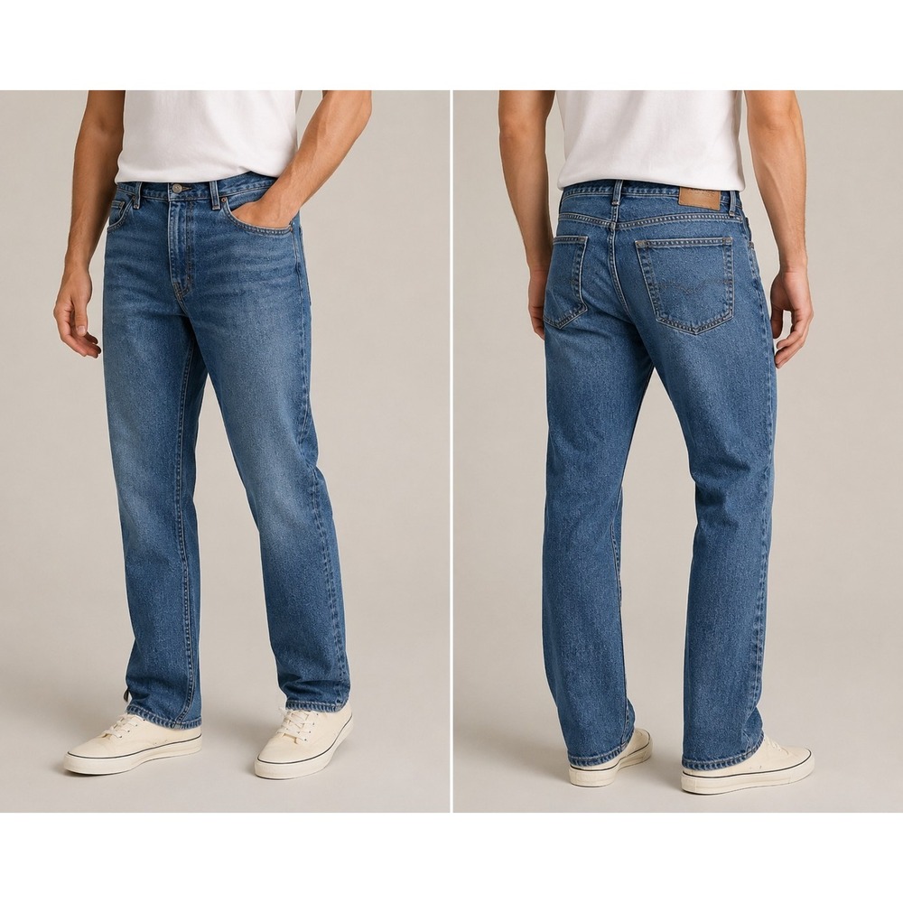 Levi Strauss Signature S61 Relaxed Jeans Men's 36x29 Blue Denim Straight‎